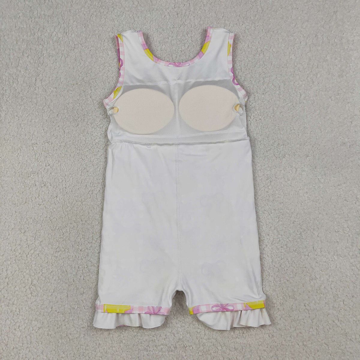 3.31 GSD3683 Baby Girls Pink Checked Bows Lemons Yoga Active Shorts Ruffle Knee Length Dress