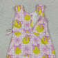 3.31 GSD3683 Baby Girls Pink Checked Bows Lemons Yoga Active Shorts Ruffle Knee Length Dress