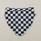 3.30 S0736+S0737 Sibling Adult Women Black Checkered Bra Top Bummies Bottom Swimsuits Sets