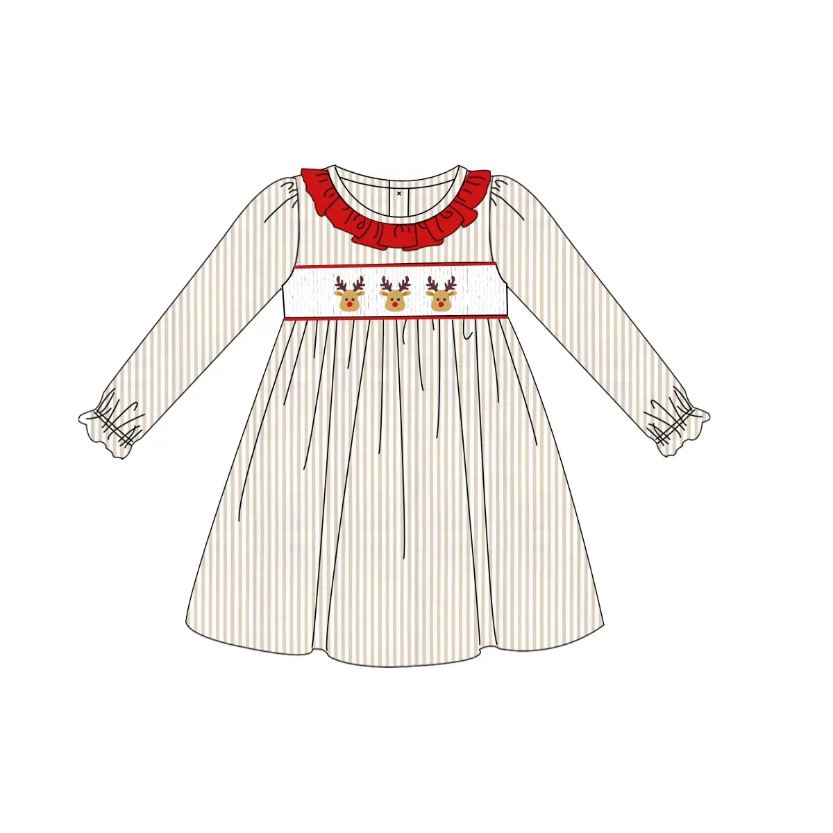 6.9 Elk Girls Long Sleeve Dress