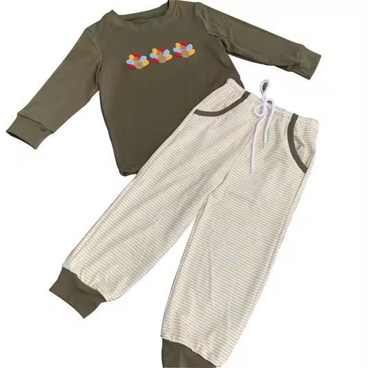 6.9 Turkey dark green long-sleeved suit