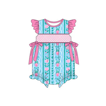 5.5 Girls Rose Red Printed Toddler Clothes