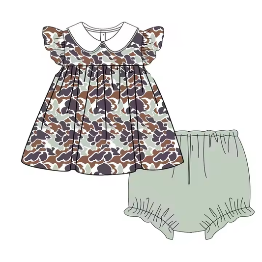 6.9 Camouflage Green Girls Suit