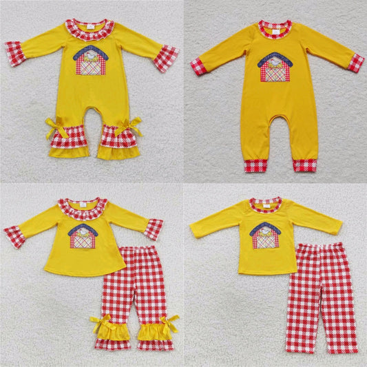 farm Zip Sleeper romper jumpsuit match sets baby clothes siblings