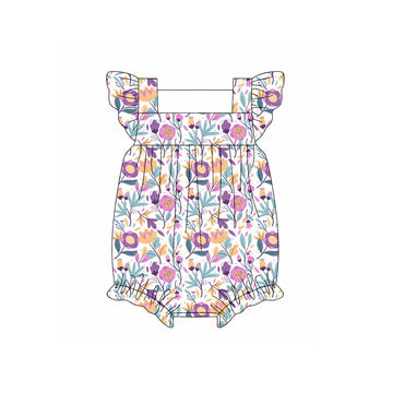 5.6Girls Colorful Printed Flying Sleeves Toddler Clothes