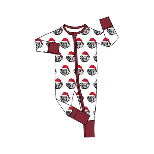 8.13Baby Infant Alabama Team Christmas Zipper Footie Rompers