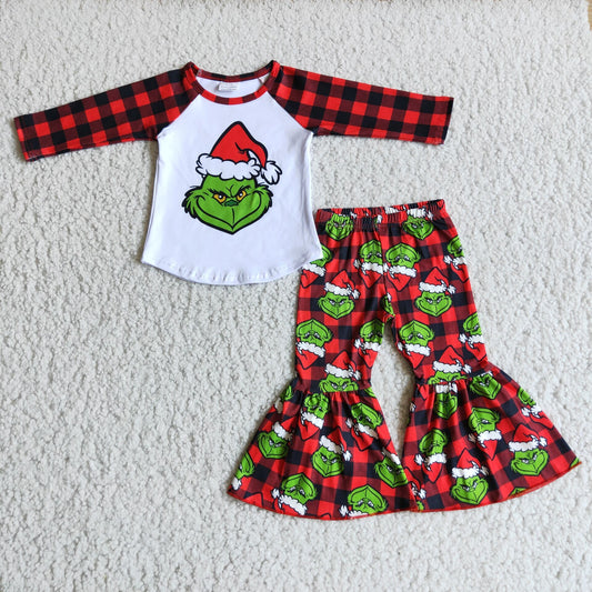 6 A18-30 Grinch girl's plaid suit