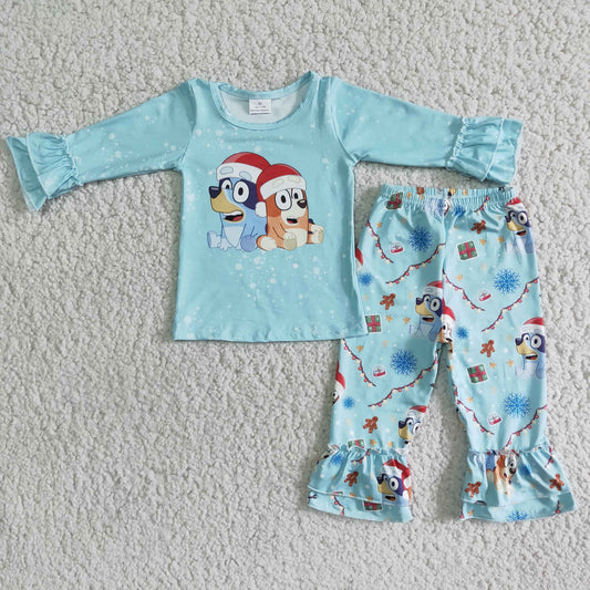 6 B6-14 Girls Bluey long sleeve and long pants suit