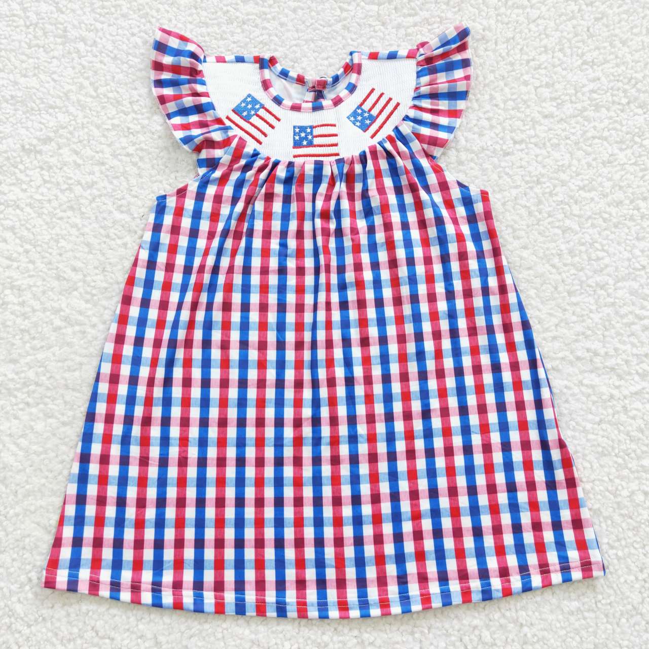 embroidery July 4th girls dress match romper