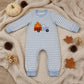 NEW RTS NO MOQ milk silk LR1023 Embroidery Pumpkin Truck Baby Boys Long Sleeve Fall Stripe Rompers