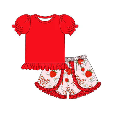 5.8 Red Strawberry Girl Summer Suit