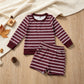 RTS NO MOQ yoga GLS0130 Baby Girls Maroon Long Sleeve Shirt Top Short Yoga Active Clothes Set