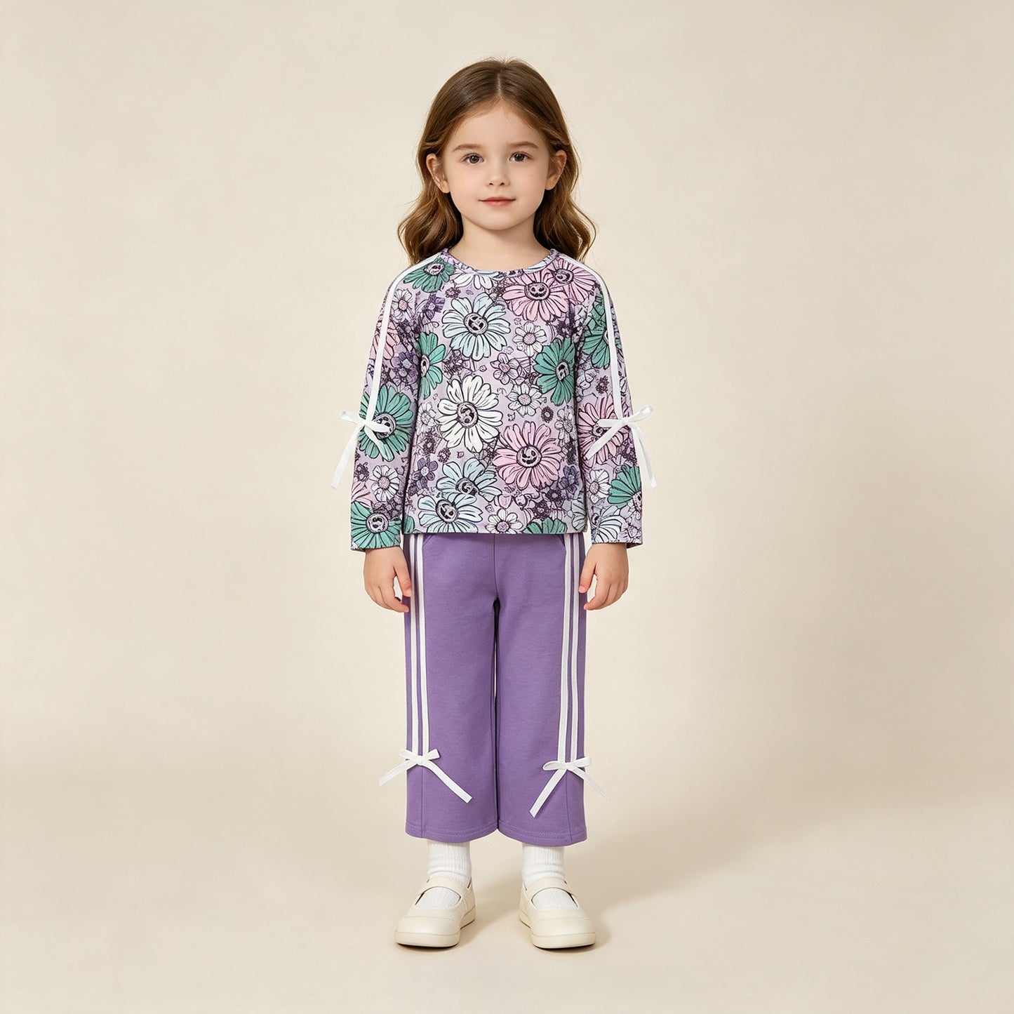 NEW RTS NO MOQ milk silk GLP3353 Baby Girls Ghost Pumpkins Flowers Top Pockets Bows Pant Halloween Clothes Sets