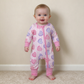 NEW RTS NO MOQ milk silk LR3325 Baby Girls Pink Stripe LOVE YOU Hearts Valentines Two Way Zip Convertible Rompers