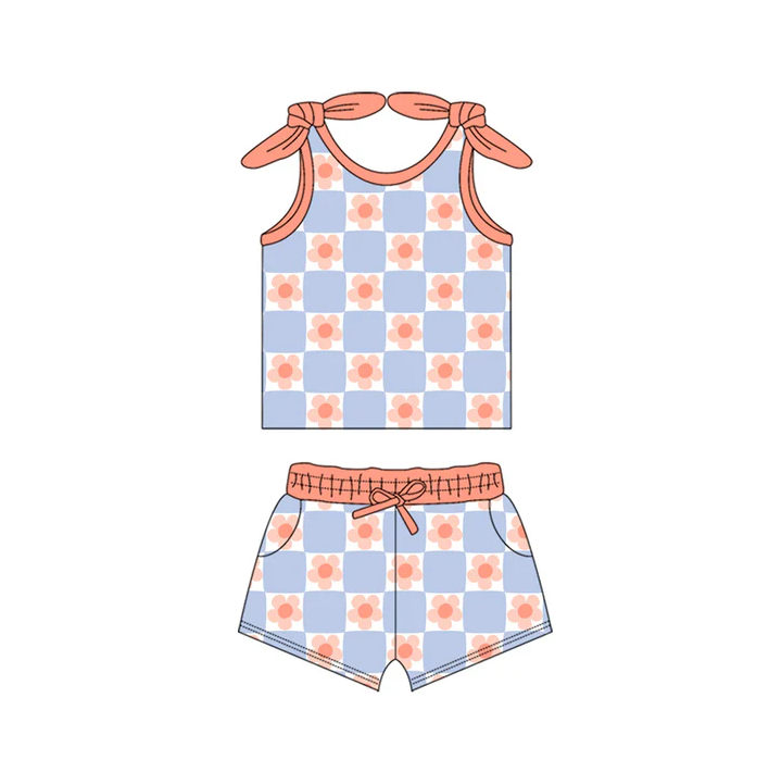 5.15 Sunflower Plaid Suspender Set
