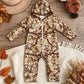NEW RTS NO MOQ milk silk LR3033 Baby Boys Leaves Camo Half Zip Pockets Pant Fall Hoodie Rompers