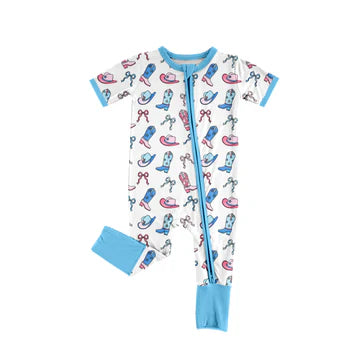 5.24 Blue Boots Bowknot Toddler Clothes