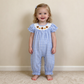 NEW RTS NO MOQ milk silk SR4276 Smocked Turkey Pumpkins Baby Girls Thanksgiving Blue Checked Pant Rompers