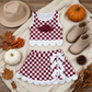 NEW RTS NO MOQ Yoga GSD4286 Baby Girls Maroon Checked Bows Skort Team Yoga Scallop Set