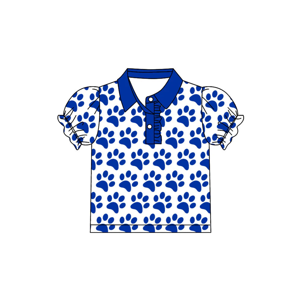 7.30Preorder(moq 5)Baby Girls UK Paw Team Short Sleeve Tee Pullovers Polo Shirts Tops