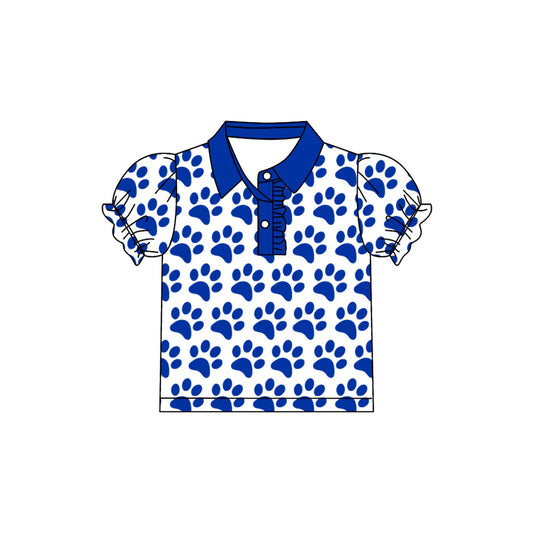 7.30Preorder(moq 5)Baby Girls UK Paw Team Short Sleeve Tee Pullovers Polo Shirts Tops