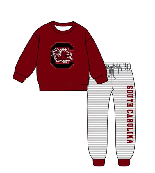 X908Preorder (moq 5)Baby Boys Red Bulls C Top Stripe Pants Team Clothes Sets