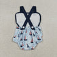 4.3 SR3945 Baby Boys Blue Strap Boats Plaid Rompers
