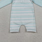 3.30 S0650 Baby Girls Aqua Blue Stripe Romper Swimsuits