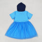 GSD0997 bluey blue tulle hooded short-sleeved dress