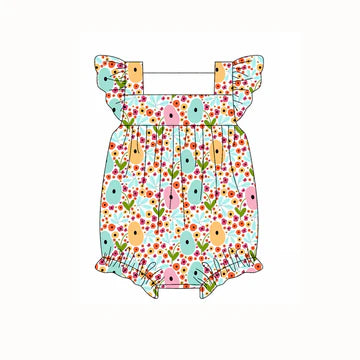 5.6 Girls Green Summer Printed Flying Sleeves Toddler Clothes