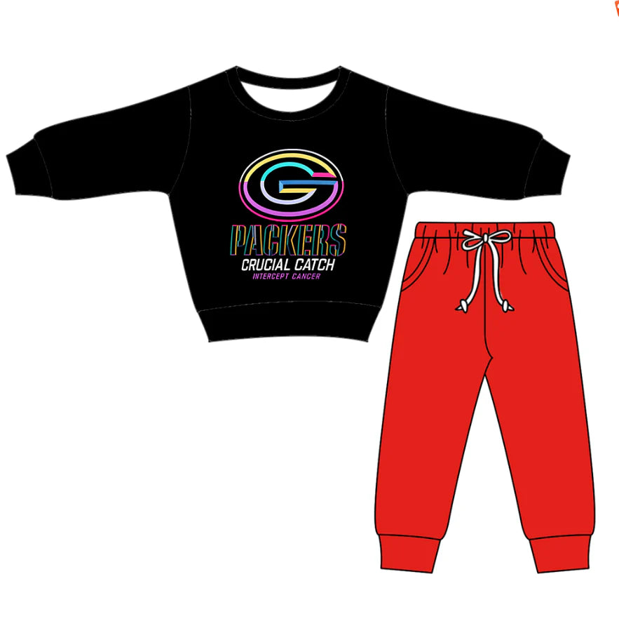X1.12 Preorder(moq 5)Baby Boys G Packers Top Pockets Jogger Pants Team Clothes Sets