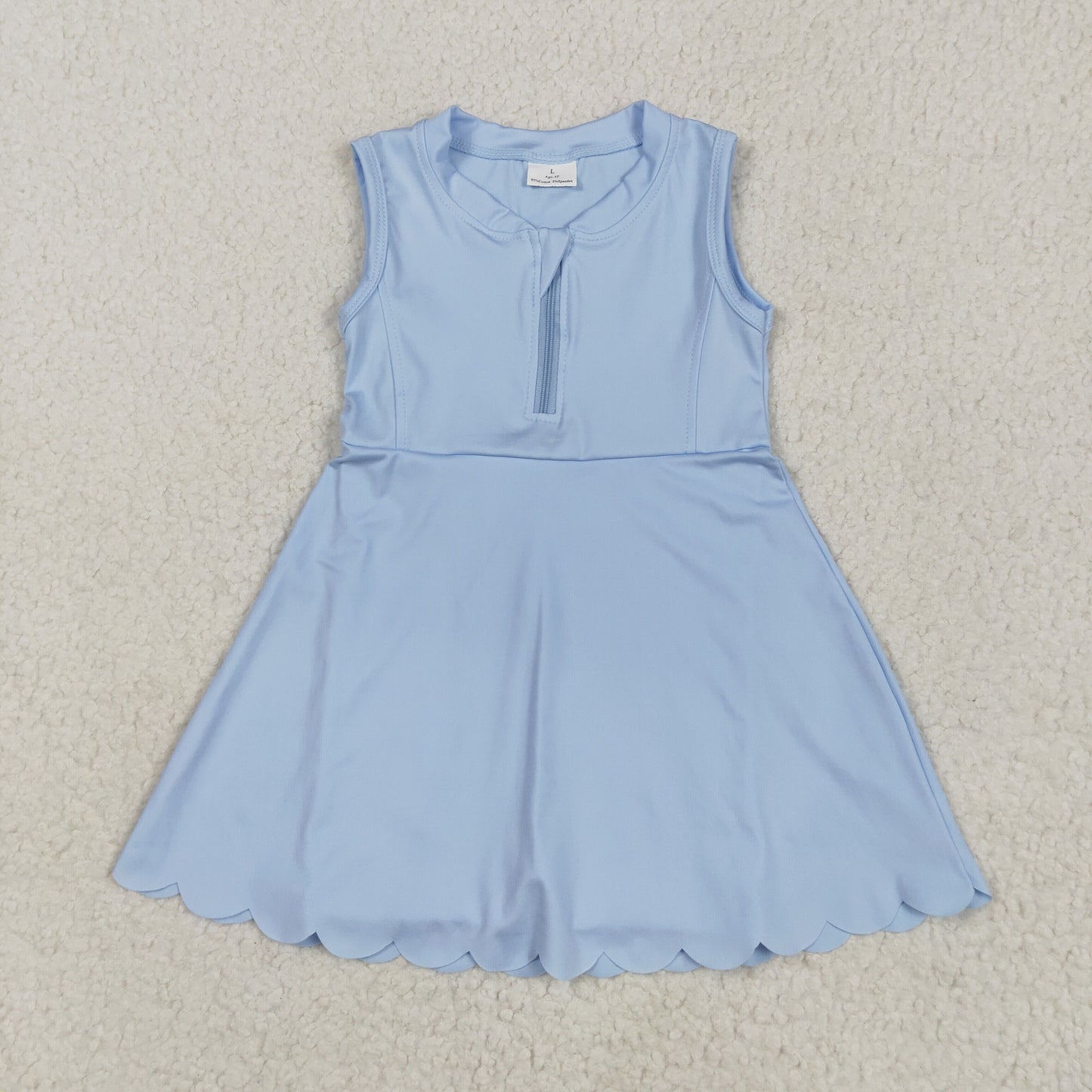 4.28 GSD2088 Solid color haze blue zipper yoga sleeveless dress