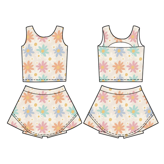 6.12 Colorful Flower Sleeveless Suit