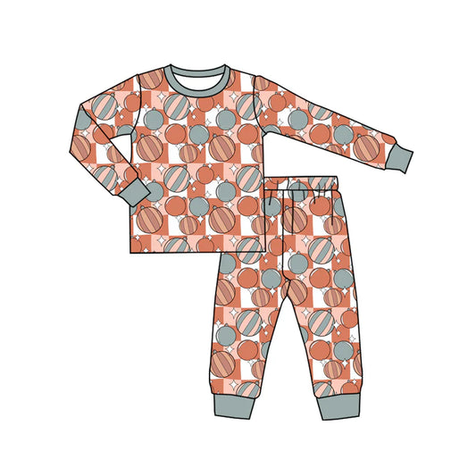 7.9Preorder (moq 5)Baby Boys Long Sleeves Lights Plaid Top Pant Pajamas Clothes Set
