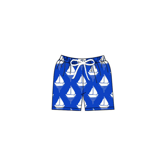 X11.18Preorder(moq 5) Baby Boys Hot Blue Boats Swimming Trunks