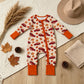 NEW RTS NO MOQ milk silk LR3234 Baby Boys Pumpkins Trucks Fall Two Way Zip Convertible Romper
