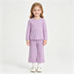 NEW RTS NO MOQ cotton GLP3289 Baby Girls Lavender Long Sleeve Top Pants Scallop Pajamas Clothes Sets