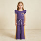 NEW RTS NO MOQ milk silk GSPO2366 Baby Girls Orange Purple Polka Dots Pocket Top Flare Pant Clothes Set