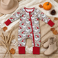 NEW RTS NO MOQ milk silk LR3345 Baby Boys Khaki Camo Santa Christmas Two Way Zip Convertible Rompers