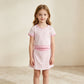 RTS NO MOQ yoga GSD4159 Baby Girls Light Pink Stripe Top Skirt Shorts Yoga Active Clothes Sets