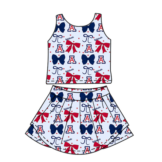 6.24 Red bow summer girls skirt suit