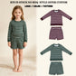 RTS NO MOQ Sibling yoga Baby Girls Long Sleeves Stripe Top Short Yoga Active Clothes Sets