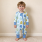 NEW RTS NO MOQ milk silk LR3326 Baby Boys Blue Stripe LOVE YOU Hearts Valentines Two Way Zip Convertible Rompers