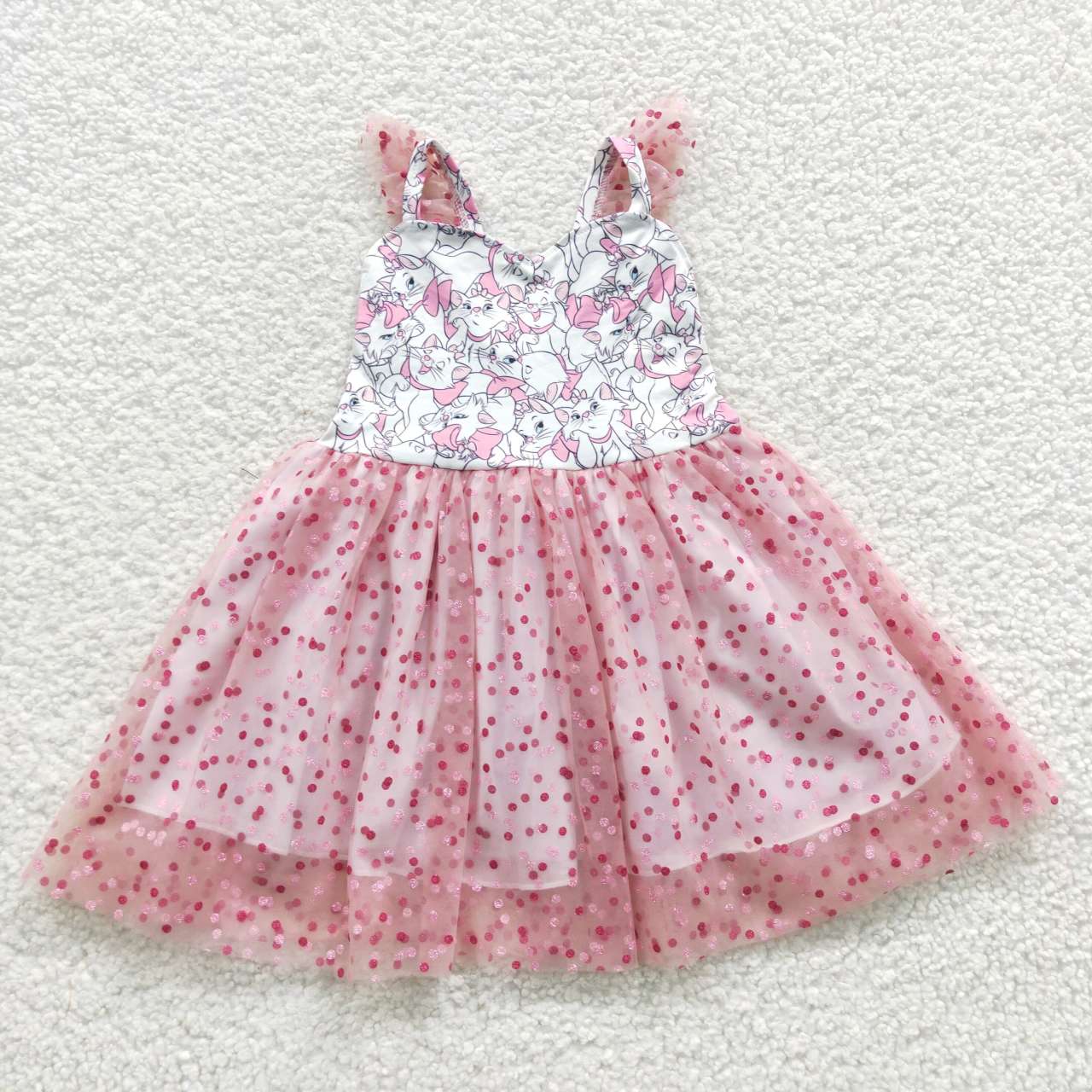 cats dress girls skirt with yarn kids clothes