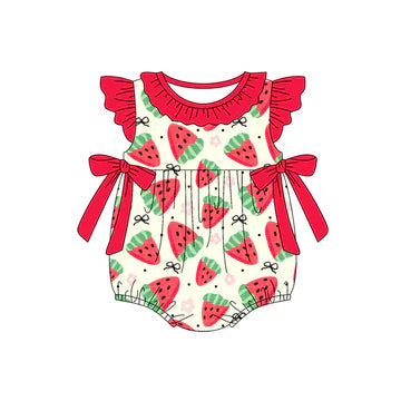 5.6 Watermelon Red Bow Toddler Clothes