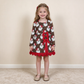 NEW RTS NO MOQ yoga fabric GLD1679 Baby Girls Leopard Santa Short Christmas Bows Scallop Yoga Active Knee Length Dress