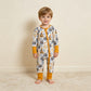 NEW RTS NO MOQ milk silk LR3212 Baby Boys Stars Lights Happy New Year Two Way Zip Convertible Rompers