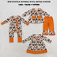 RTS NO MOQ Sibling milk silk Baby Girls Bats Flowers Pockets Tunic Ruffle Pant Halloweens Clothes Sets Rompers Dress