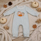 NEW RTS NO MOQ milk silk LR3137 Embroidery Flower Pumpkins Baby Girls Green Stripe Fall Pant Rompers