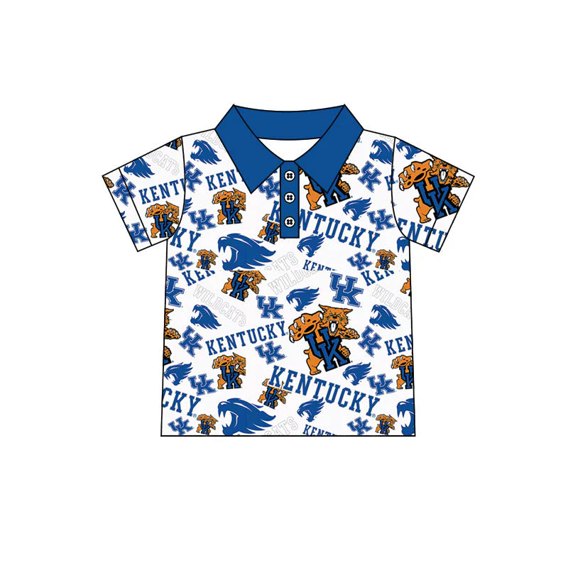 7.30Preorder(moq 5)Baby Boys Kenturky Team Short Sleeve Tee Pullovers Polo Shirts Tops